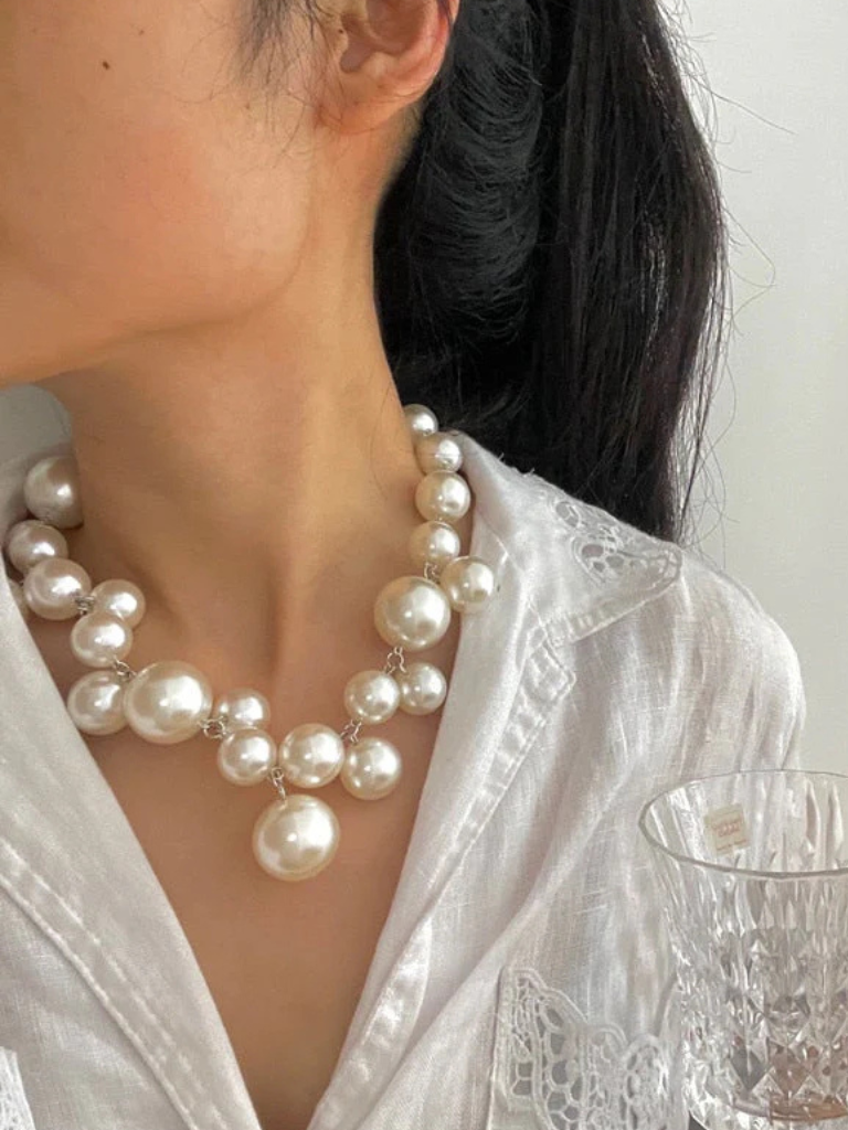 Maria | Bold Pearl Statement Necklace