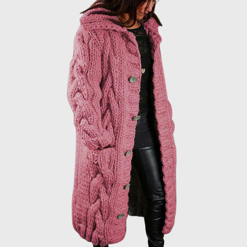 Lena | Oversized Hooded Knit Coat