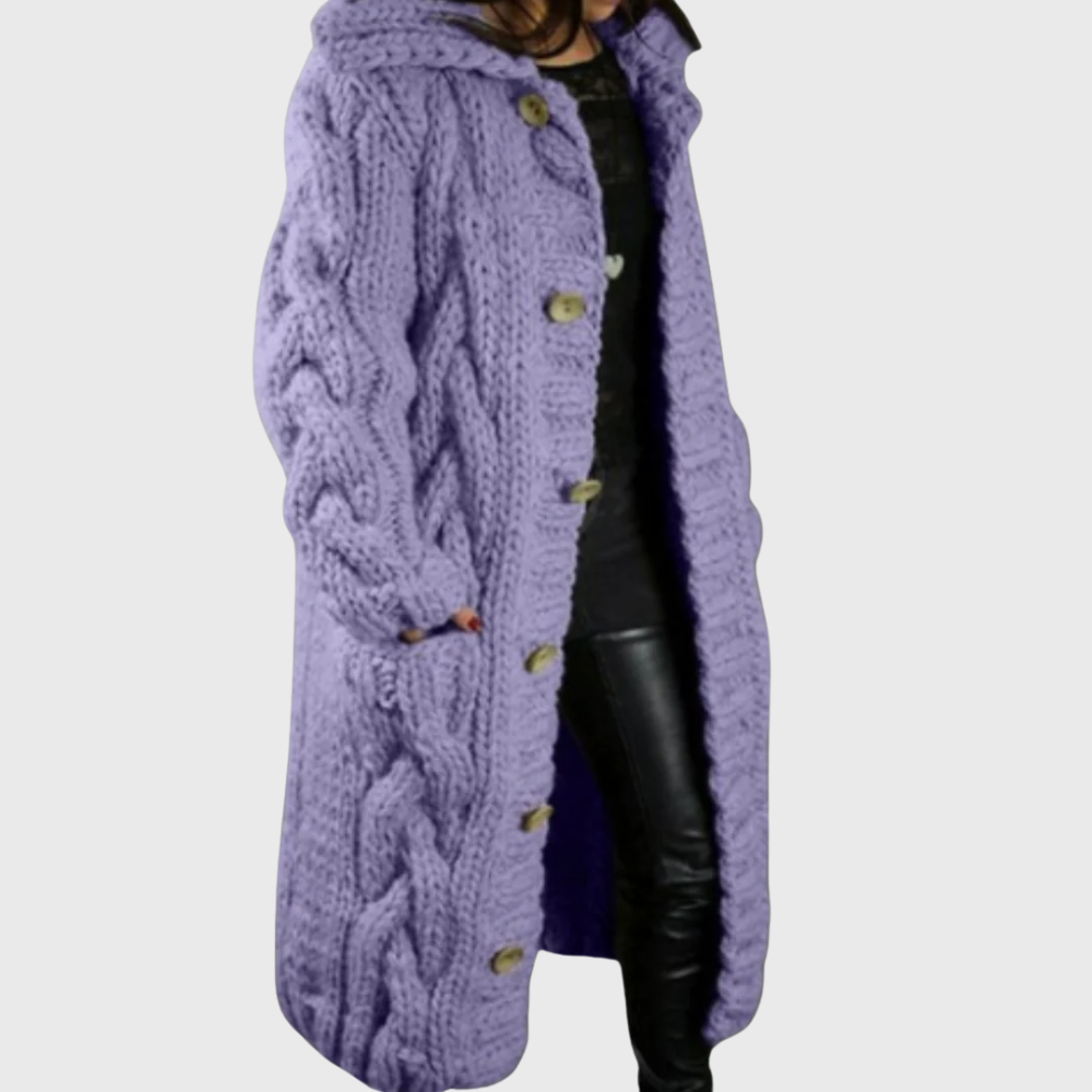 Lena | Oversized Hooded Knit Coat