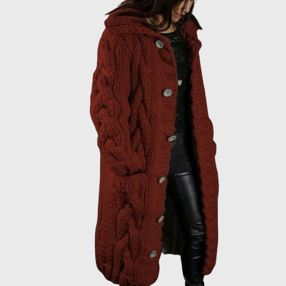 Lena | Oversized Hooded Knit Coat