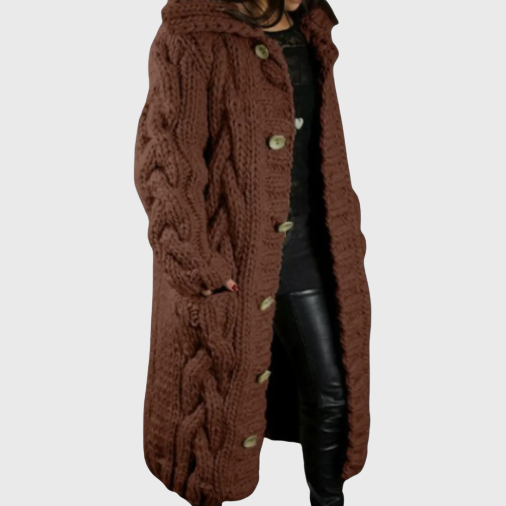 Lena | Oversized Hooded Knit Coat