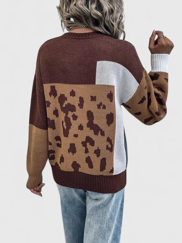 Teresina | Leopard Patchwork Sweater