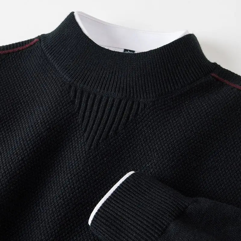 Marven | Jacquard Knit Mock Neck Sweater