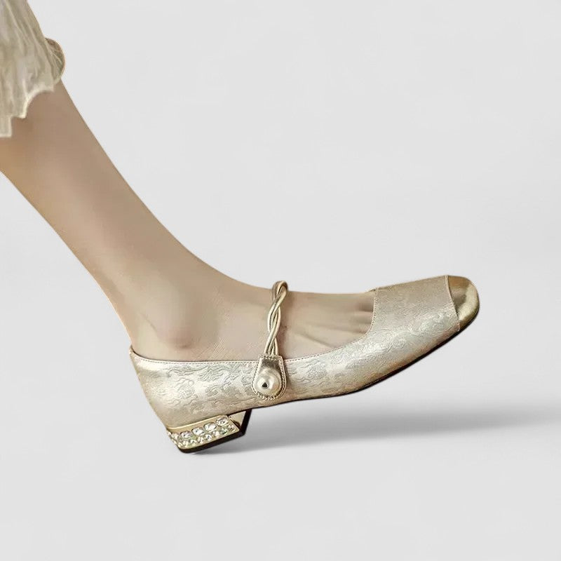 Maren | Pearl-Accent Leather Mary Janes