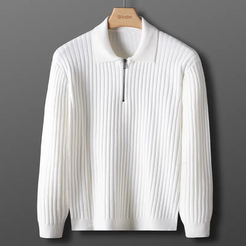 Lusso | Ribbed Quarter-Zip Sweater