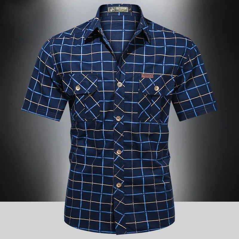 Austin | Elegant Short Sleeve Checkered Shirt