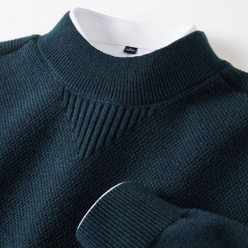 Marven | Jacquard Knit Mock Neck Sweater