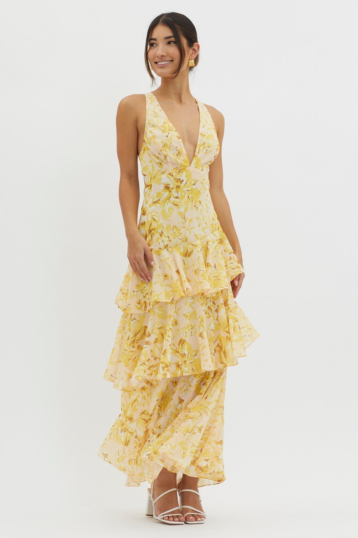 Everlee | Flirty Ruffle Tiered Midi Dress