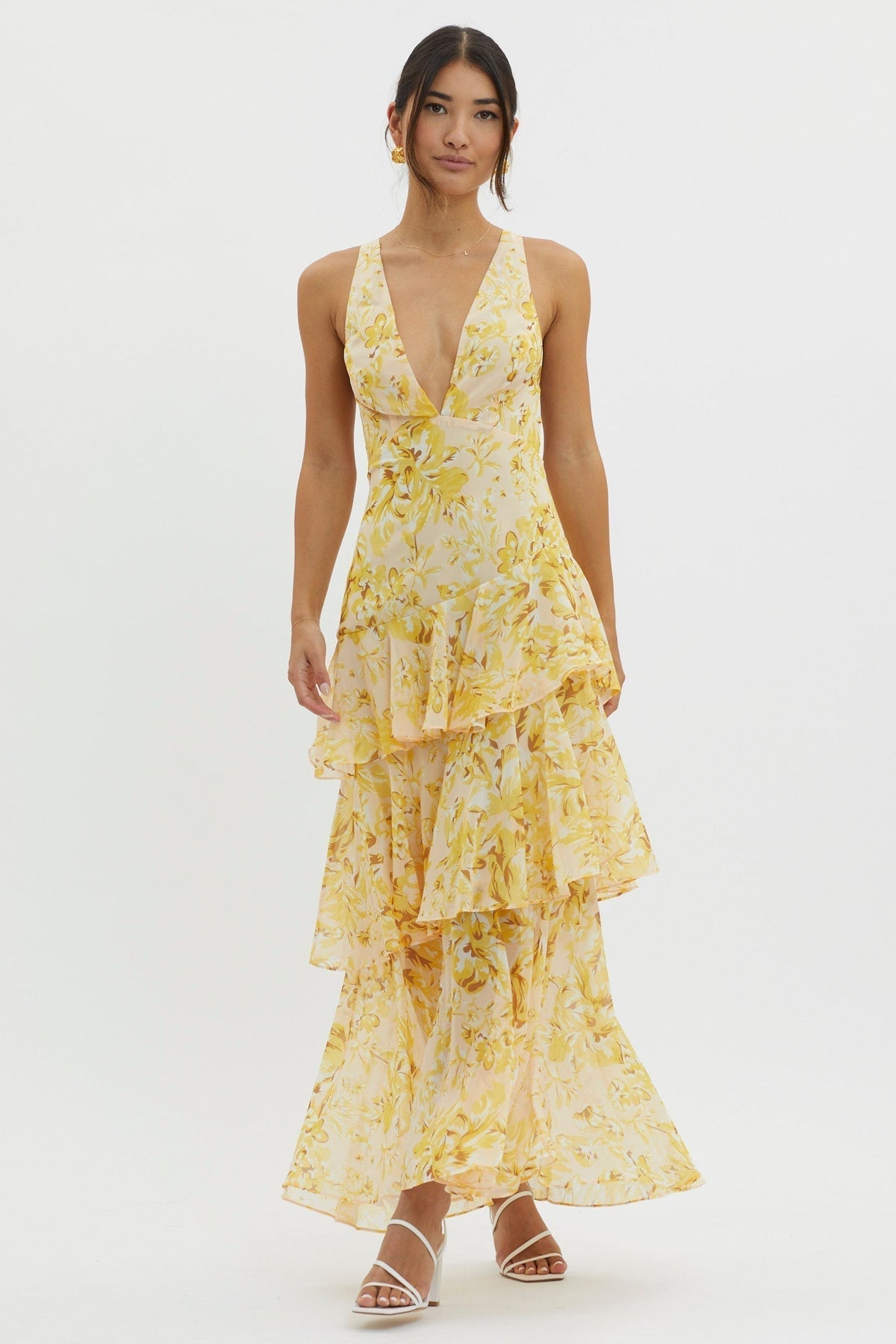 Everlee | Flirty Ruffle Tiered Midi Dress