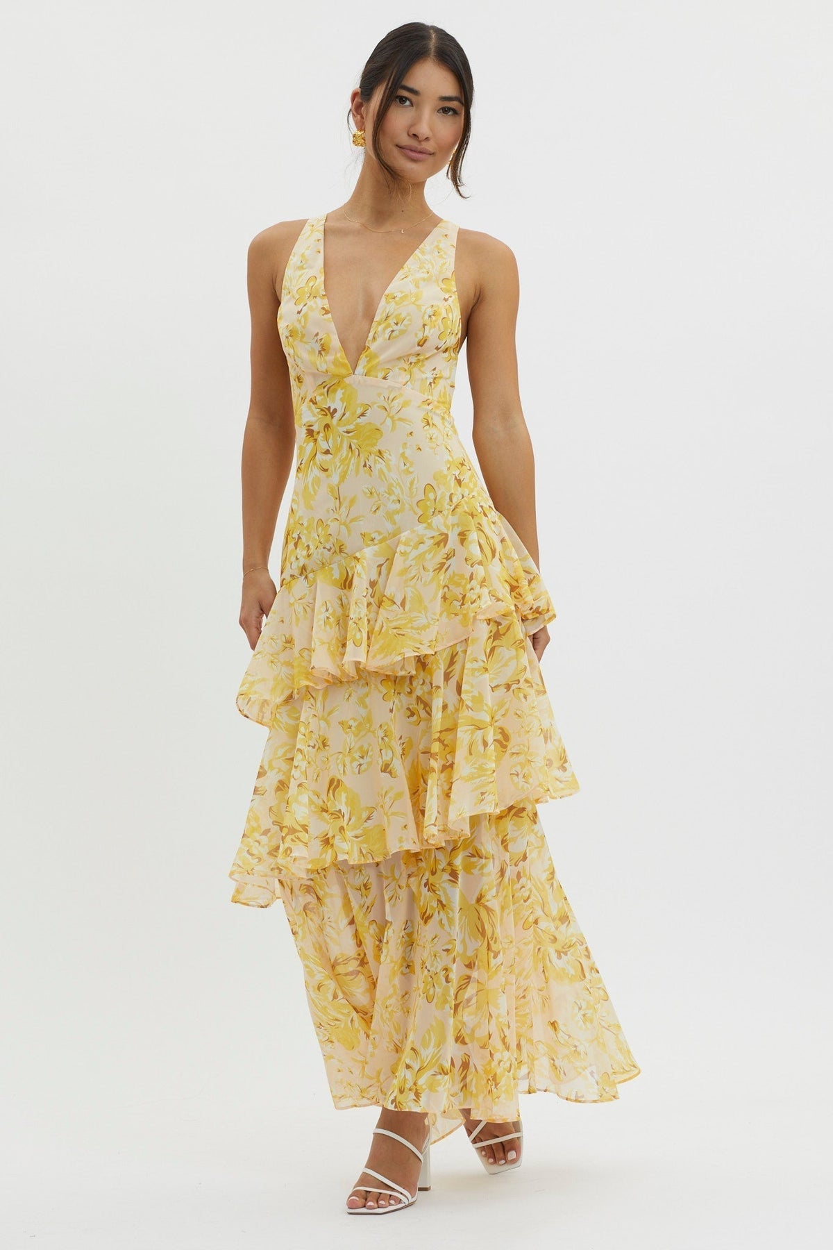 Everlee | Flirty Ruffle Tiered Midi Dress
