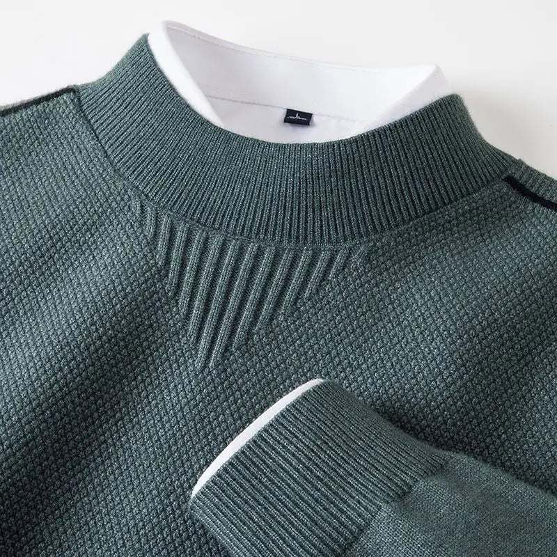 Marven | Jacquard Knit Mock Neck Sweater