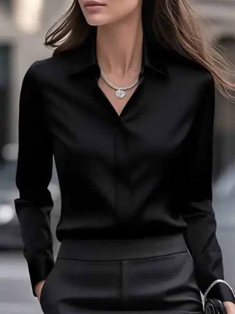 Ava | Elegant Satin Drape Blouse