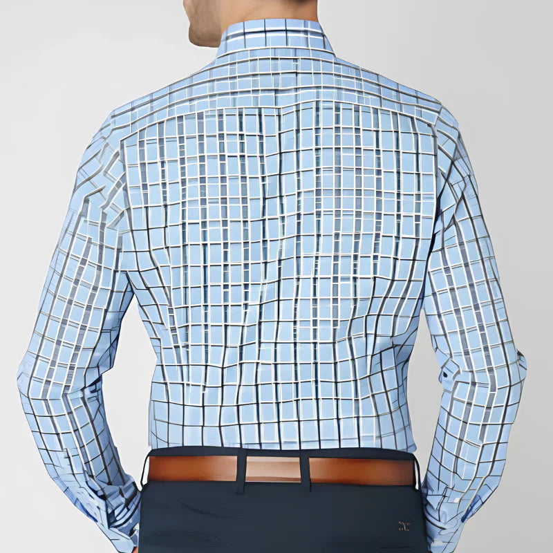 Carlos | Striped Check Cotton Shirt