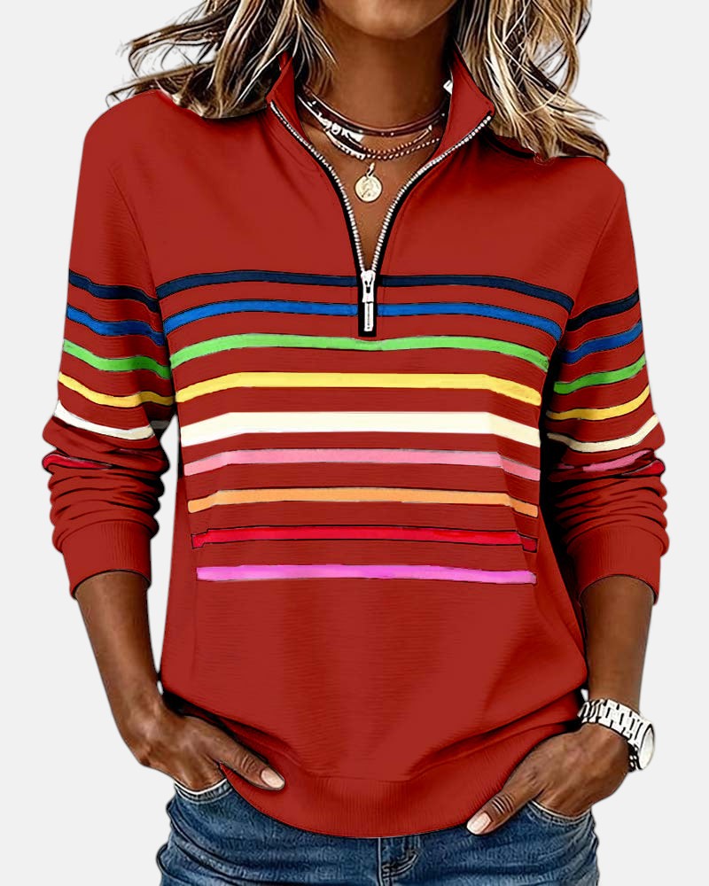 Vienna | Cozy Rainbow Zip Top