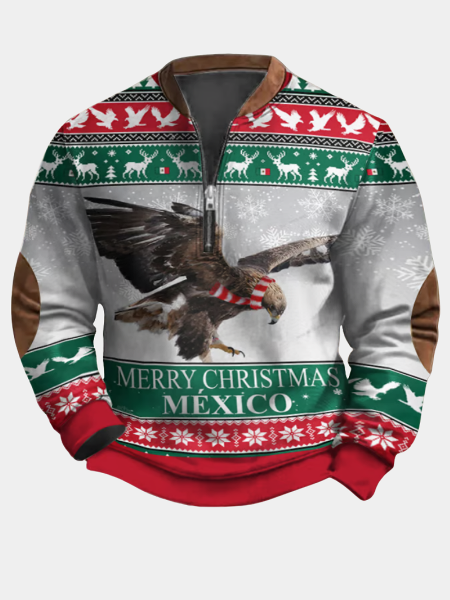 Miles | Eagle Print Christmas Sweater