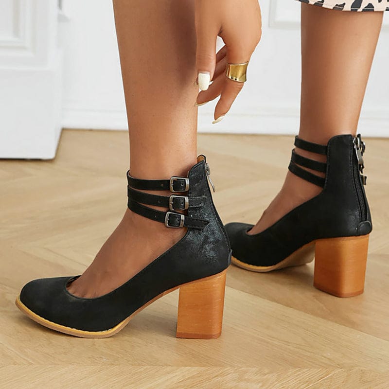 Vivienne | Triple Buckle Heels