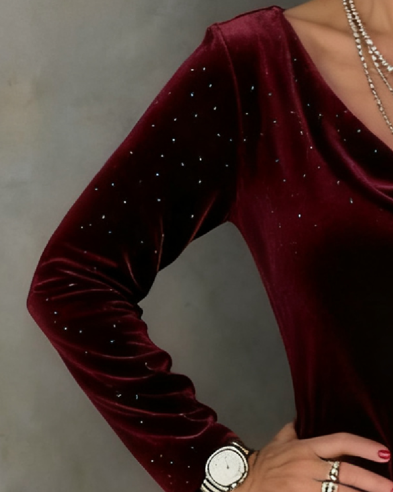 Mia | Shimmer Velvet Straight Dress