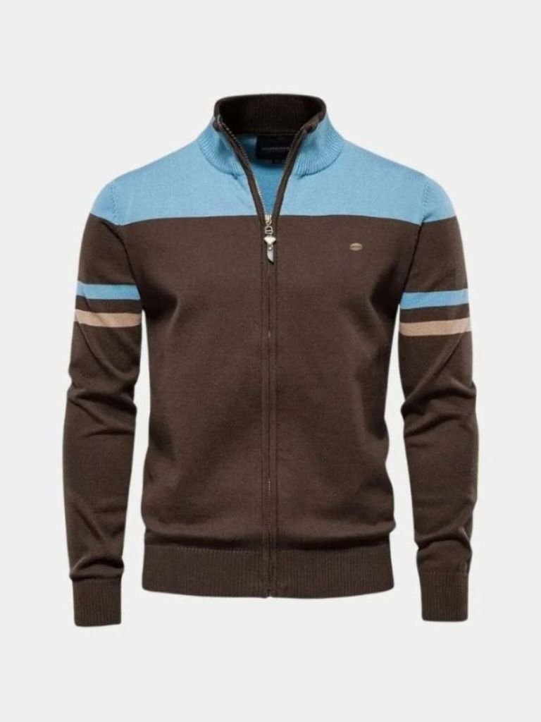 Wystan | Cardigan Sweater Zipper Standing Collar Knitwear