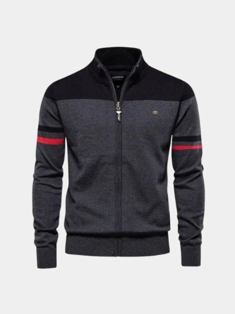 Wystan | Cardigan Sweater Zipper Standing Collar Knitwear