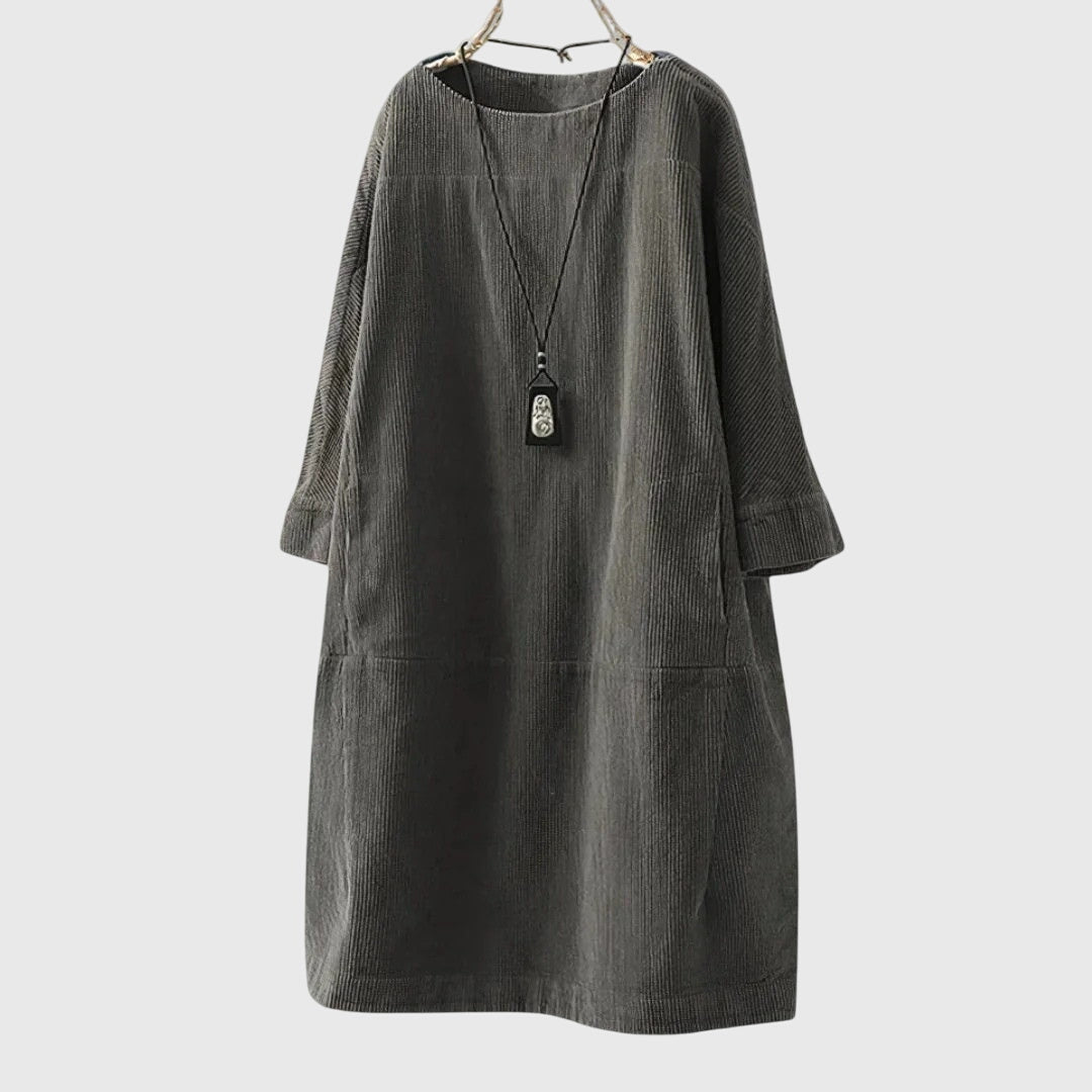 Lyla | Soft Relaxed Corduroy Midi Dress