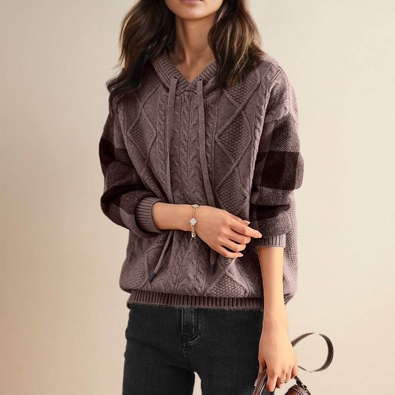 Tessia | Jacquard Hooded Sweater