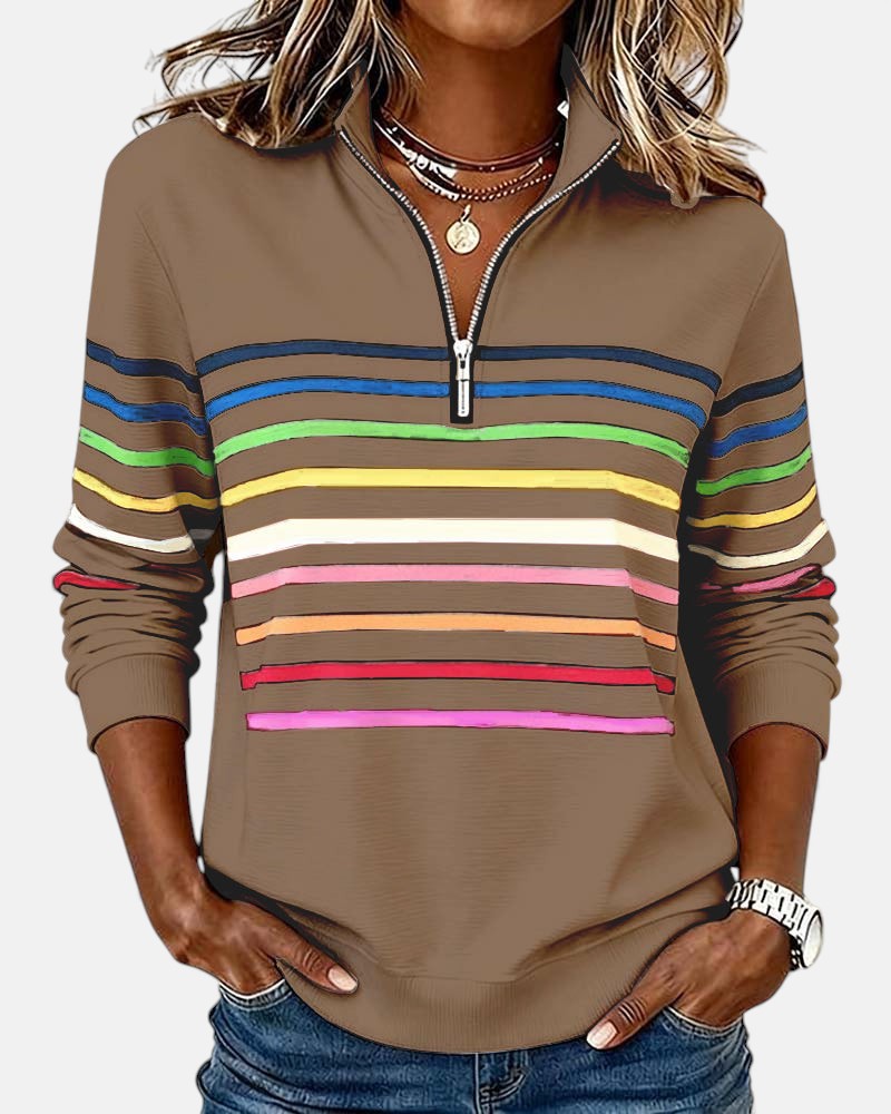 Vienna | Cozy Rainbow Zip Top