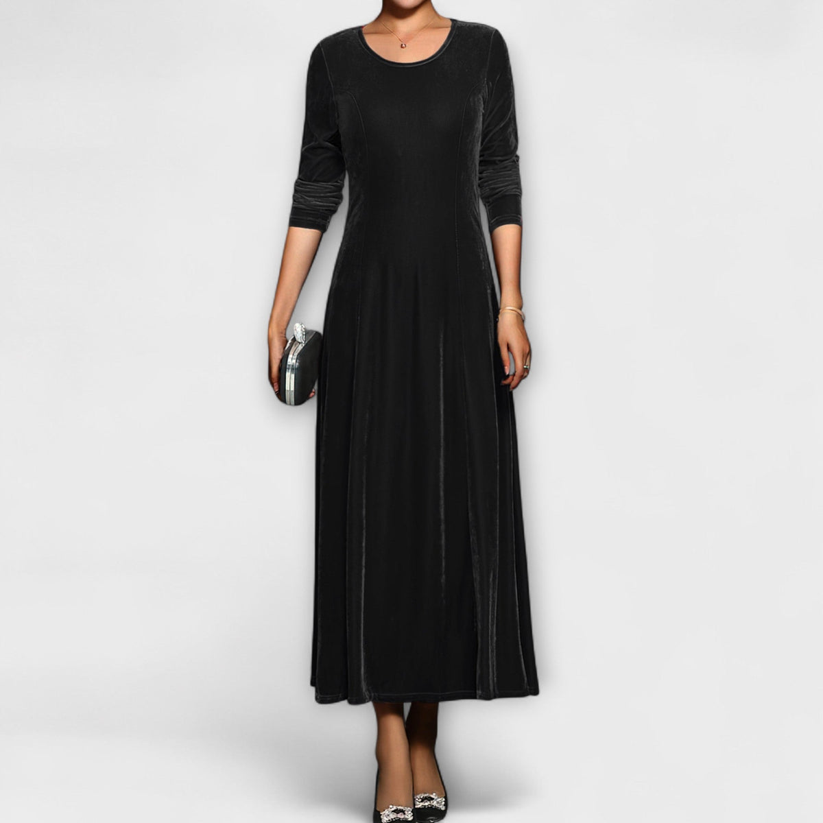 Vivian | Timeless Velvet A-Line Dress