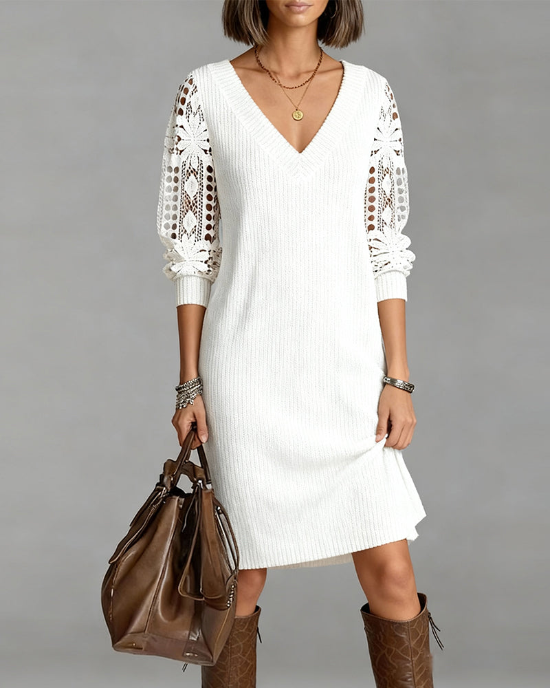 Clara | Graceful Lace Sleeve Dress
