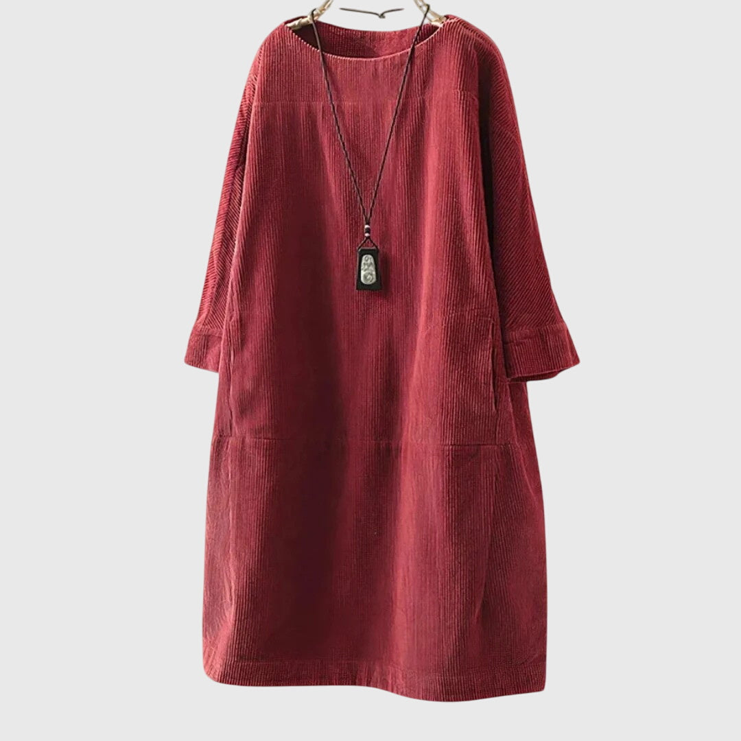 Lyla | Soft Relaxed Corduroy Midi Dress