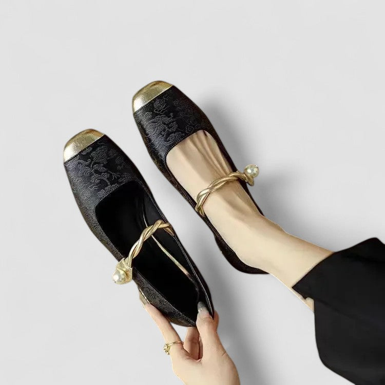 Maren | Pearl-Accent Leather Mary Janes