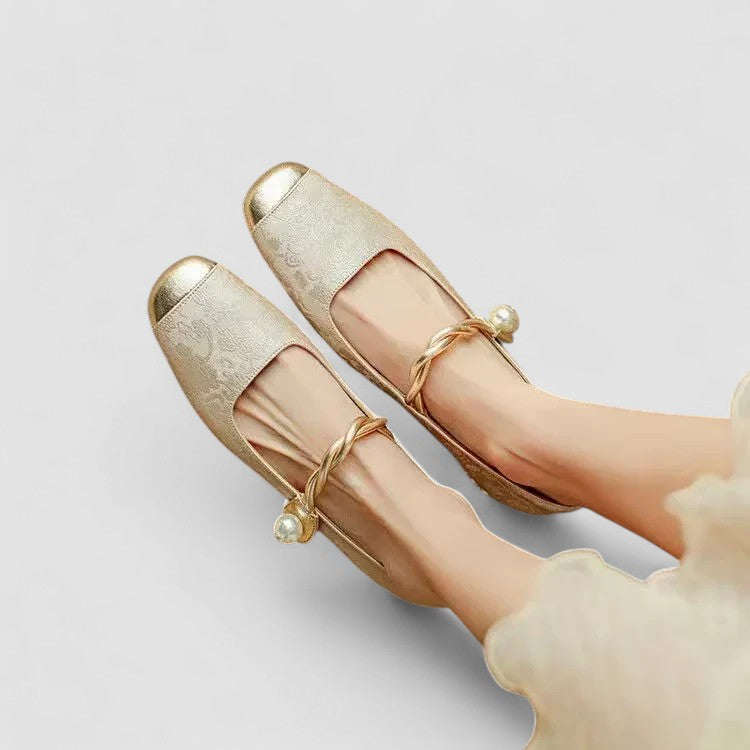 Maren | Pearl-Accent Leather Mary Janes