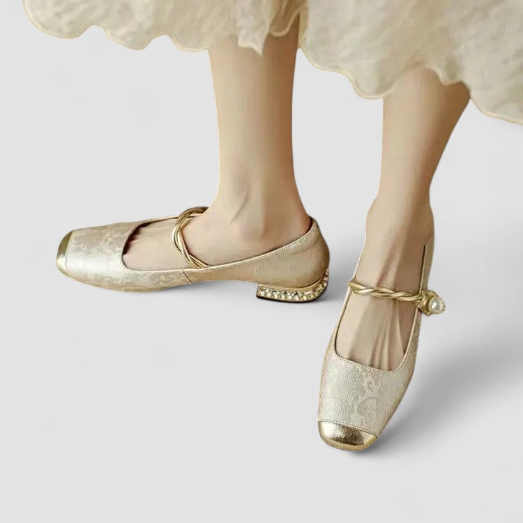 Maren | Pearl-Accent Leather Mary Janes