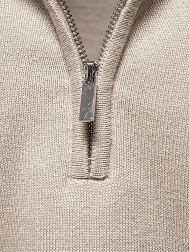 Wynn | Half Zip Knitwear Solid Color Cardigan Sweater