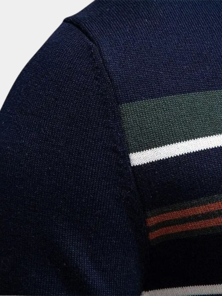 Draven | Knit Striped Quarter-Zip Jumper Sweater