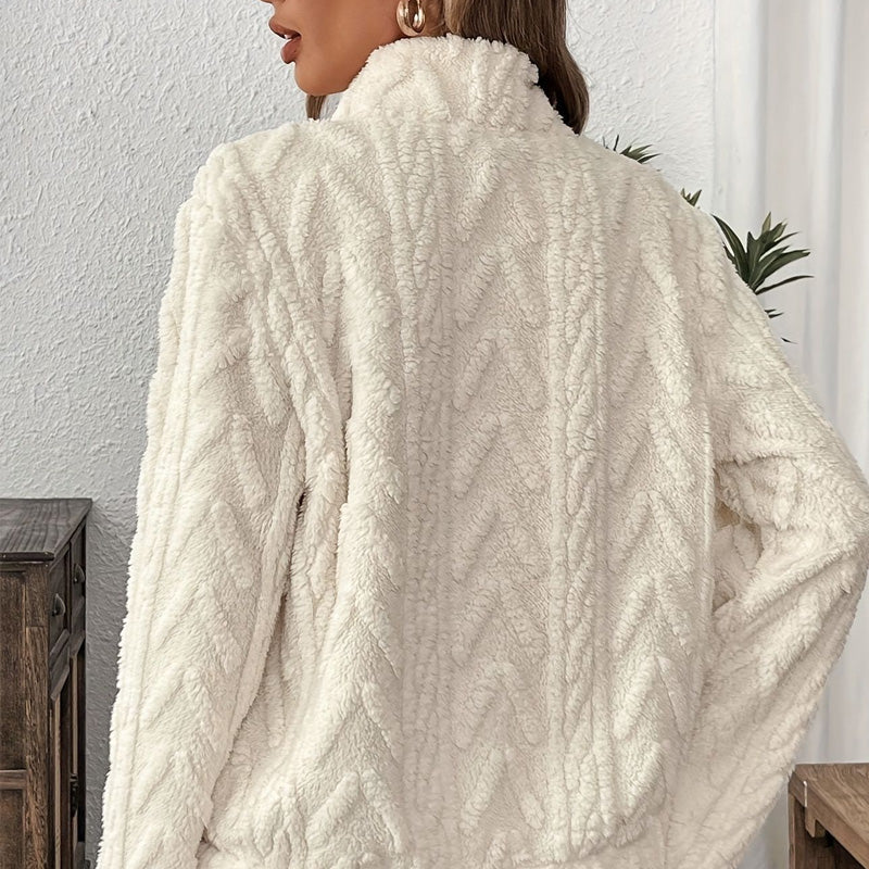 Flaria | Cozy Plush Half-Zip Sweater