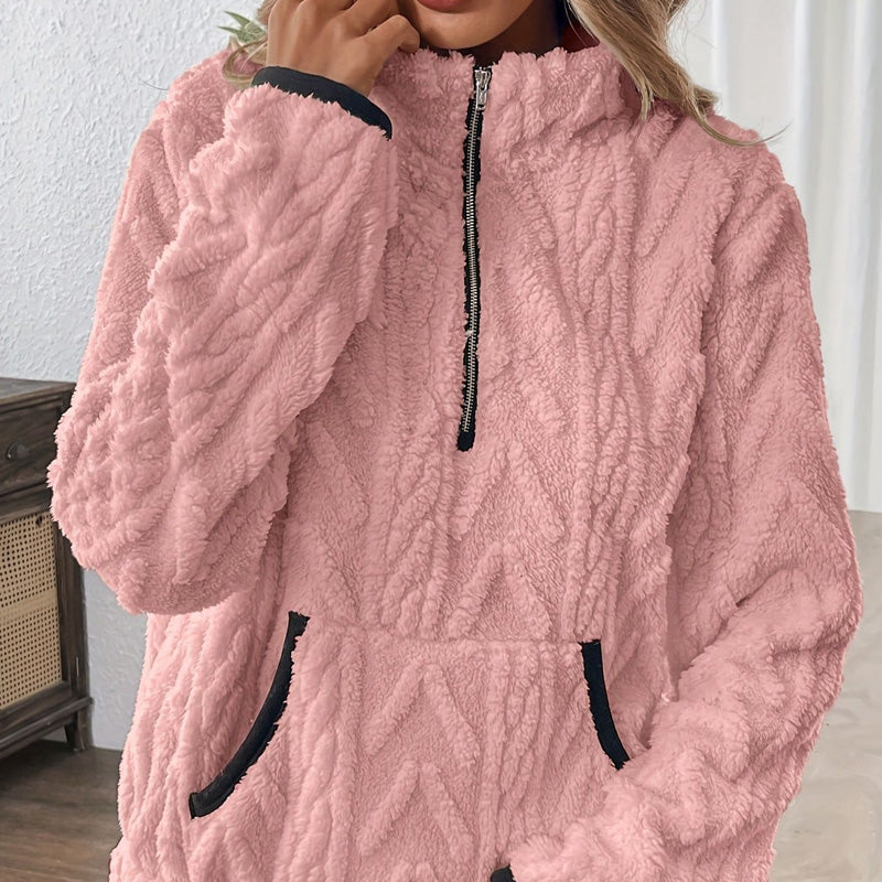 Flaria | Cozy Plush Half-Zip Sweater