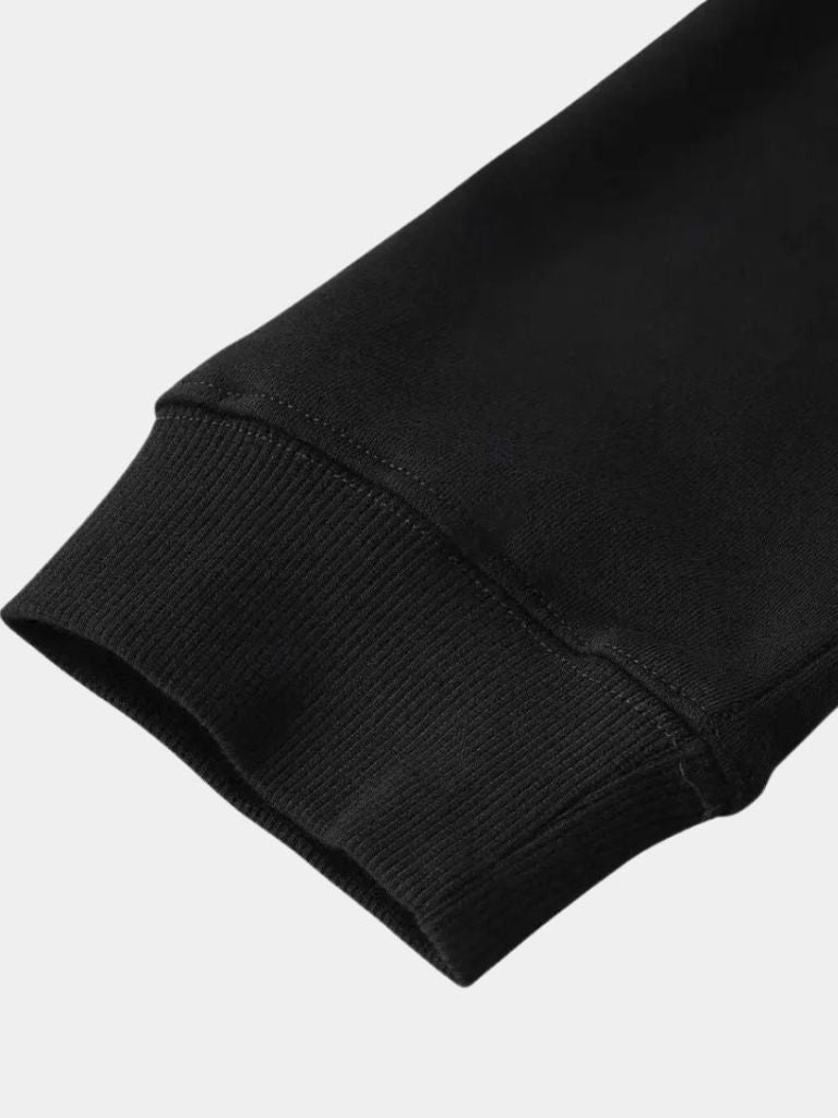 Cedric | Zip Black Lapel Sports Hoodie Sweatshirt