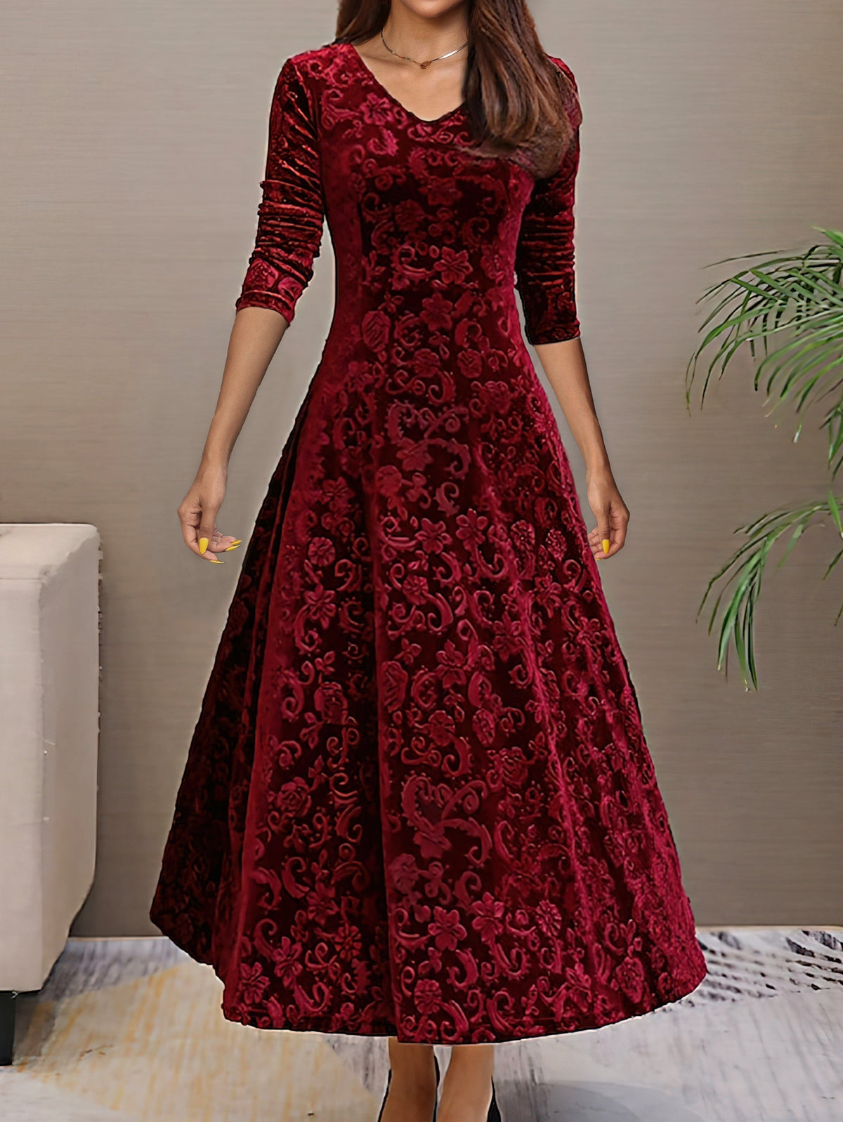 Denise | Holiday Velvet Grace Dress