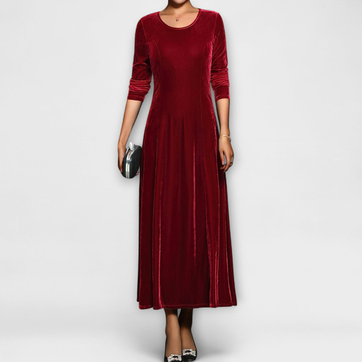 Lucienne | Timeless Velvet A-Line Dress