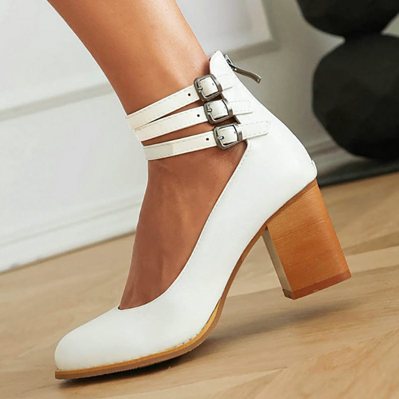 Vivienne | Triple Buckle Heels