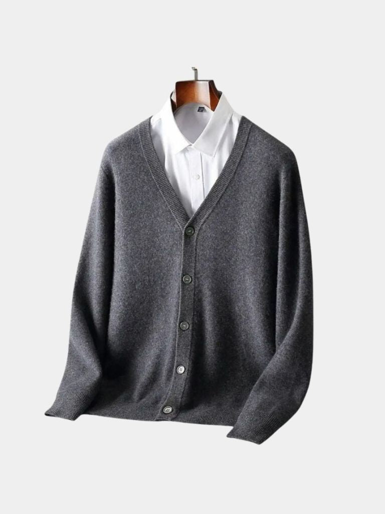 Finlo | Merino Wool V Neck Knitwear Cardigan Sweater