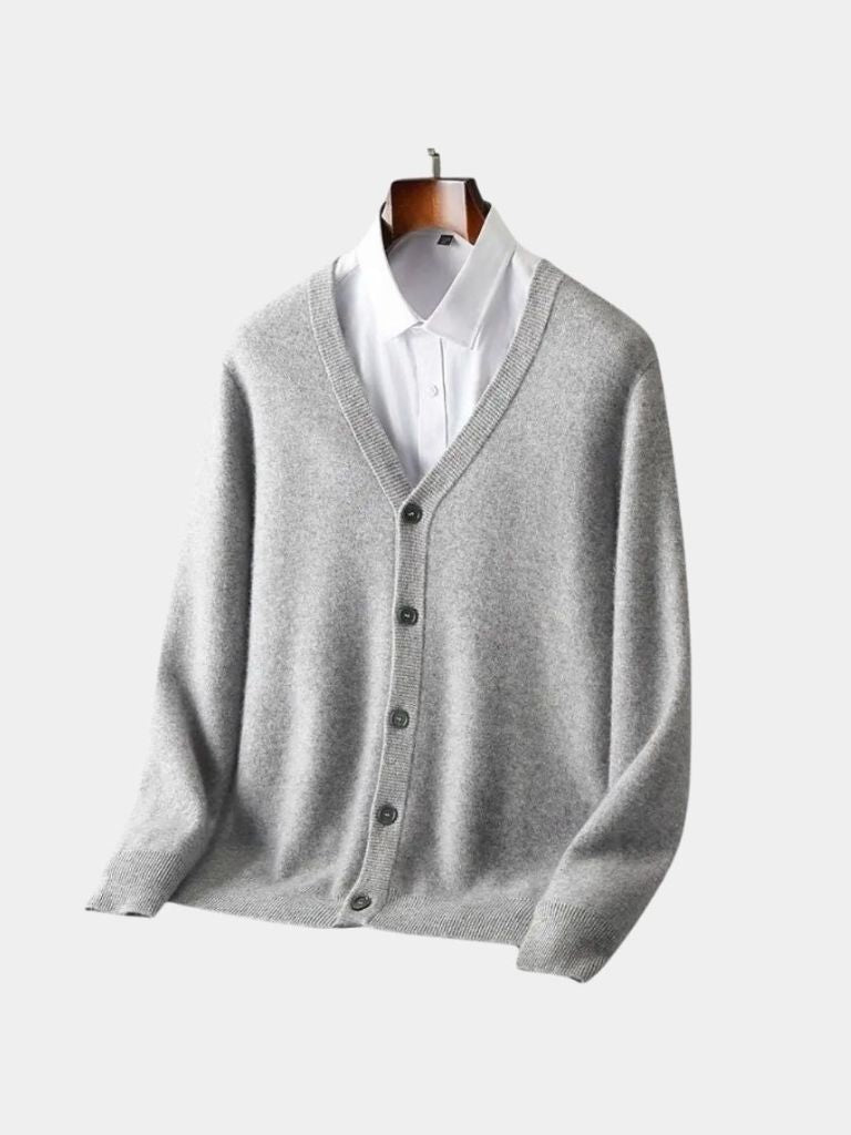 Finlo | Merino Wool V Neck Knitwear Cardigan Sweater