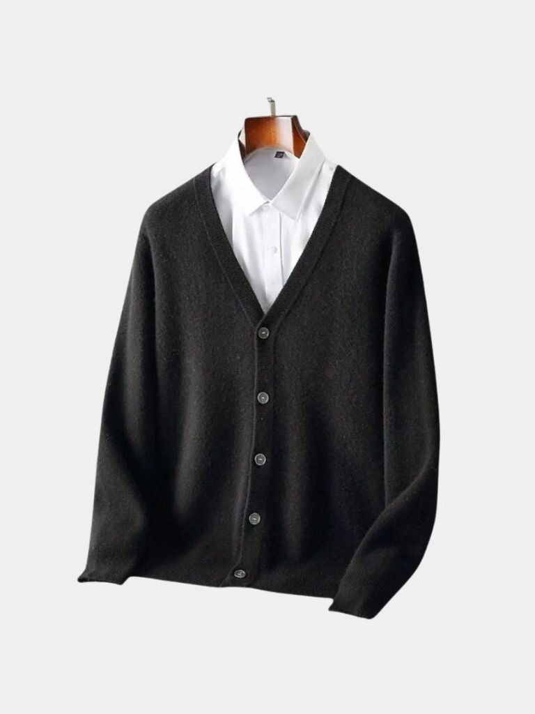 Finlo | Merino Wool V Neck Knitwear Cardigan Sweater