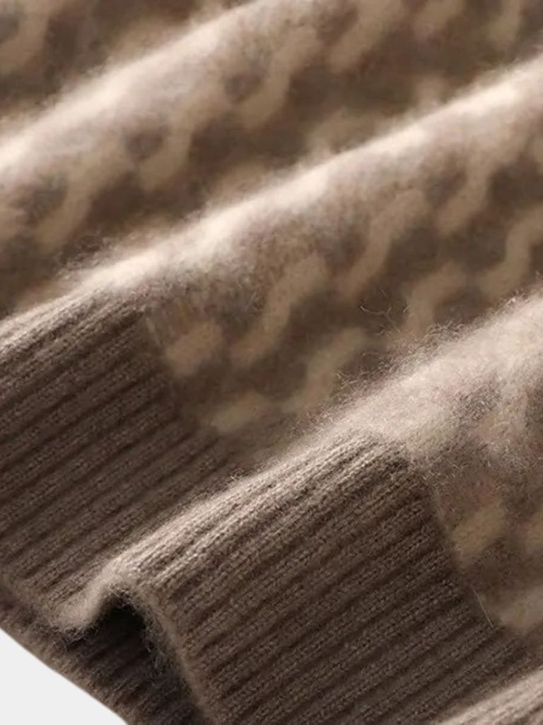 Elio | Wool Geometric Crew Neck Pullover Sweater