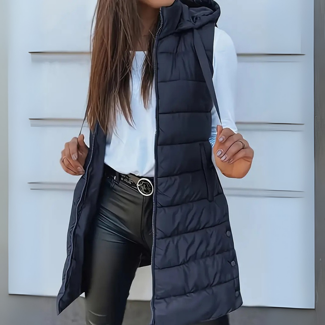 Mitchelle | Casual Long Sleeveless Puffer Vest