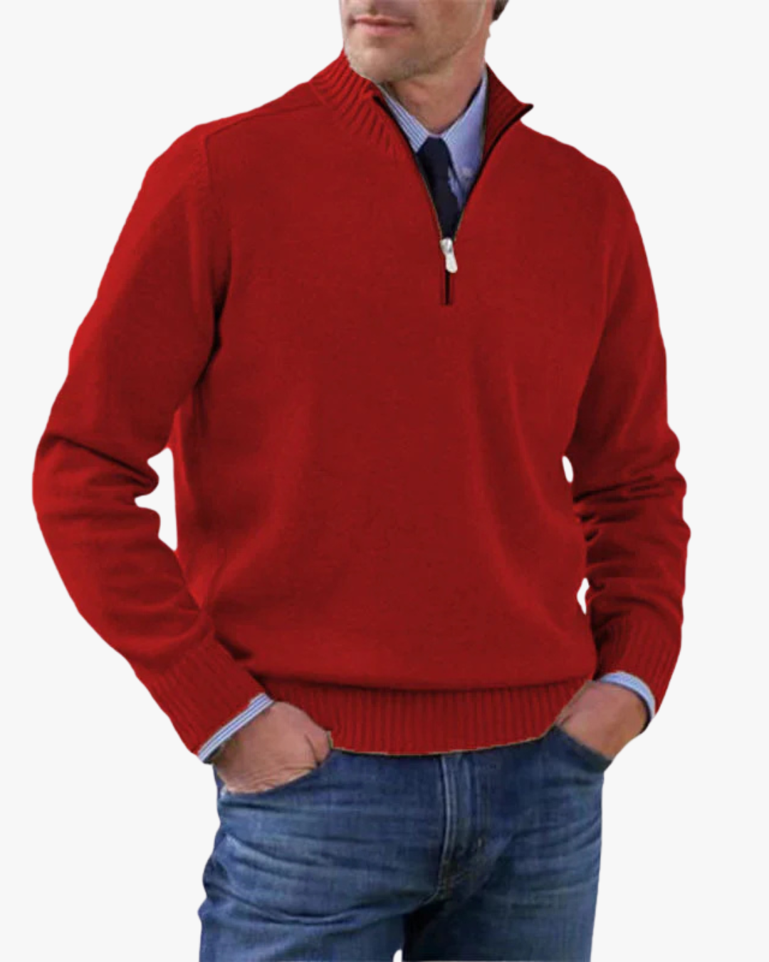 Modern Half-Zip Knit Sweater