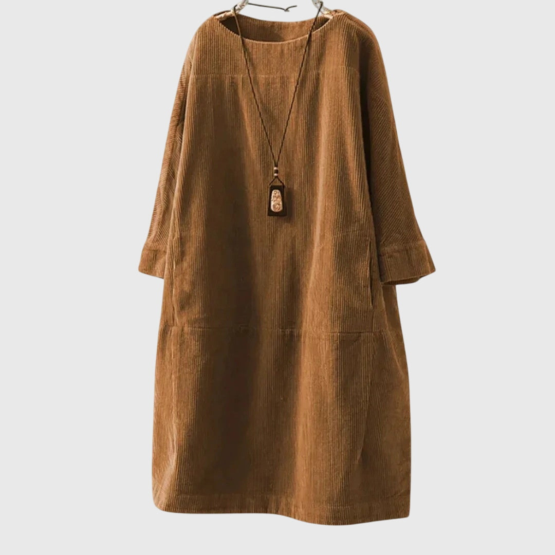 Lyla | Soft Relaxed Corduroy Midi Dress
