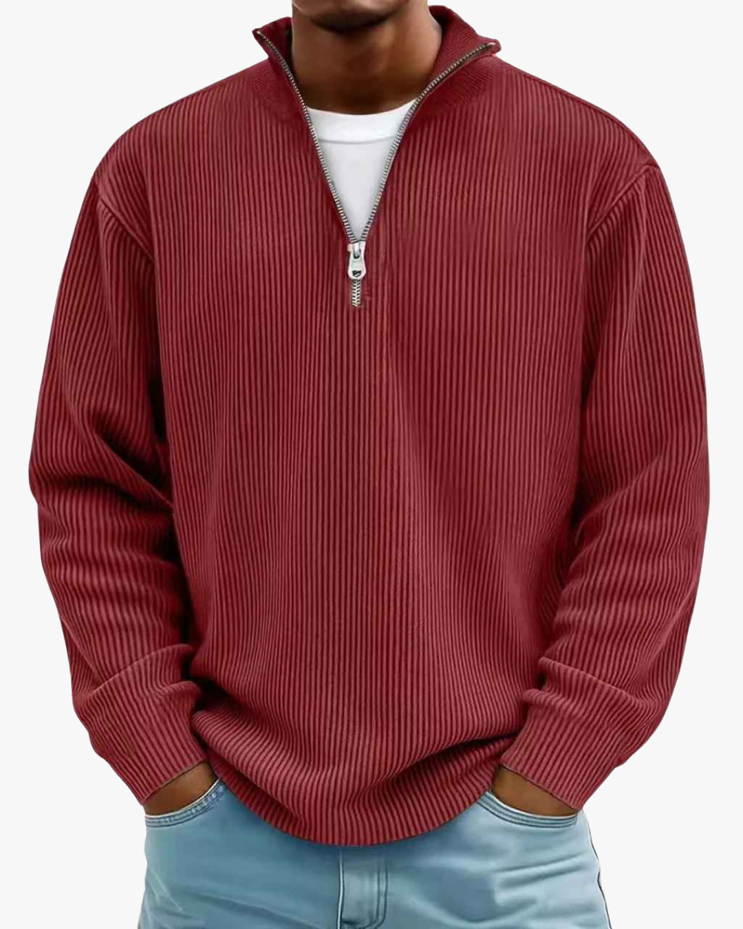 Modern Half-Zip Knit Sweater