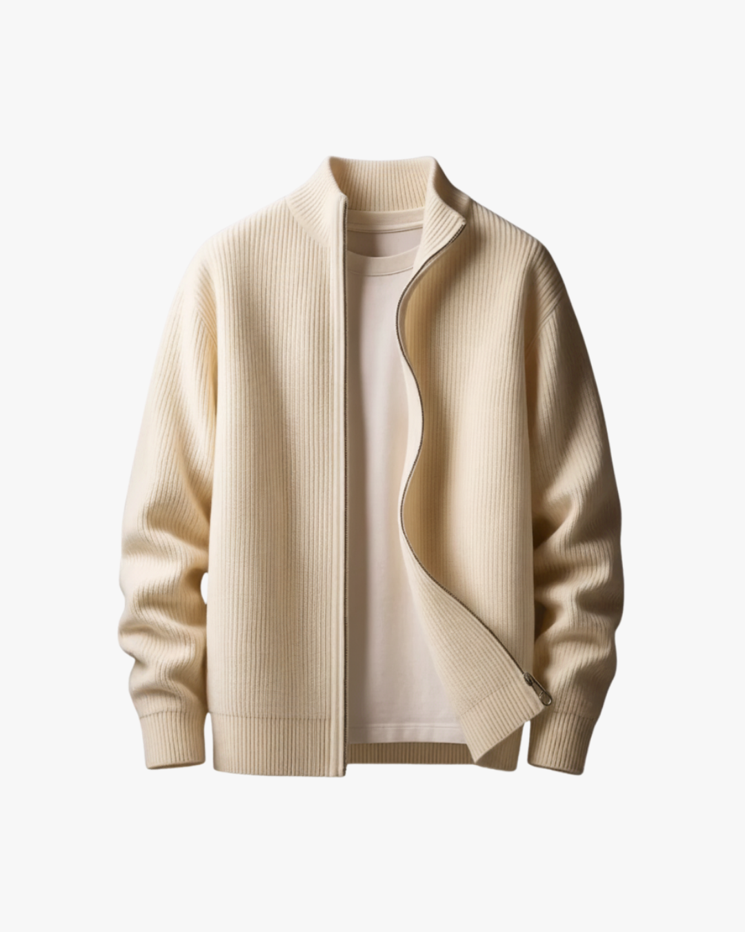 Structured Ribbed Zip Sweater