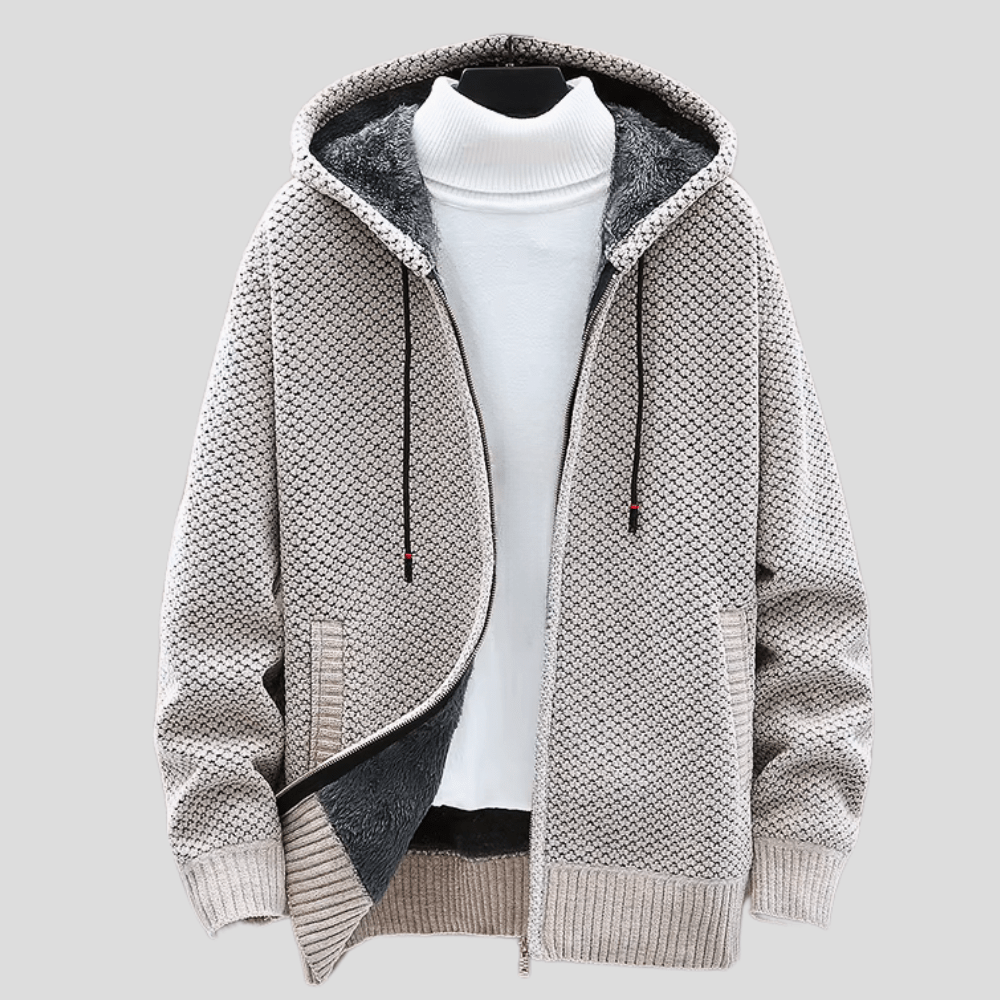 Adrian | Fleece-Lined Knit Hoodie